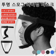 (1+1) 김서림 방지 투명 방호 마스크 풀 페이스 쉴드 / 공사용 비말차단 투명마스크 *2, 프리사이즈, 그레이*2