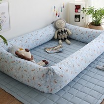 [아망떼] 레오파드 알러지케어 범퍼쿠션6개세트(저데니아 항균솜세트)_블루