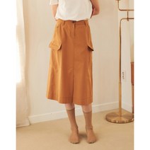 [헤지스레이디스] [헤지스 여성] [22SS] HSSK2B327CM 카멜 포켓배색 면 밴딩