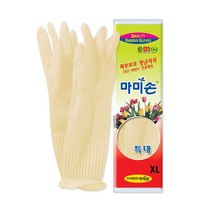 주방장갑 미색 고무장갑 특대 마미손 라텍스 아이보리 천연라텍스 조리용 요리고무장갑, 마미손 특대 아이보리 미색 고무장갑 조리용