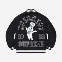 슈프림 미첼 & 네스 도우보이 트윌 바시티 자켓 블랙 22FW Supreme Mitchell & Ness Doughboy Twill Varsity Jacket Black 22FW