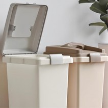 360도회전바퀴 재활용 분리수거함 원터치 봉투걸이, 1개, 솔보휴지통50L(브라운1p)