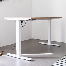 아씨방 아씨방가구 심플 USB 전동식 높이조절책상 140cm, USB 높이조절 책상 화이트