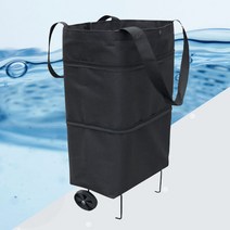 접이식 시장 마트 휴대용 바구니 캐리어, 블랙 BLACK