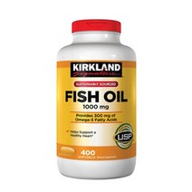 커클랜드 피쉬오일 오메가3 400정 (소프트젤) Kirkland Fish Oil Concentrate 1000mg 400Sgels, 1개