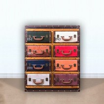 옷장 빈티지8단가죽서랍장, 색상:[색상]본상품