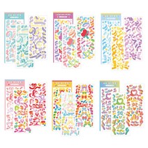 리리월드 도무송 컨페티 리본 다꾸 스티커 팩, 리본세트 6종 1세트 (18매입)