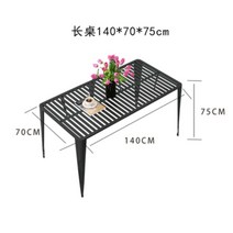 야외테이블 테라스테이블 마당테이블 베란다카페 홈카페 철제테이블 정원세트 4인용 6인용, 블랙 롱 테이블
