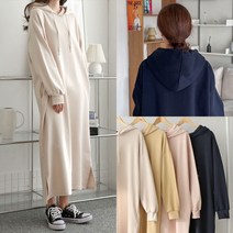 멋쭈 오프닝 박시핏 후드롱원피스 4color