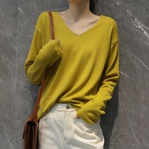 0 velys 여성용 매일 입게되는 기본 아이템 여리핏 브이넥 니트 티셔츠 CST1336