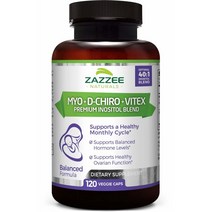 Zazzee 재지 미오 이노시톨 디카이로 바이텍스 블렌드 120정 Myo-Inositol D-Chiro Vitex, 1개