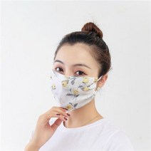 선스크린 쉬폰 마스크 여성 프린팅 얇은 재사용 가능 레이디 페이스 용 세탁 입 여름 방풍, 06 F