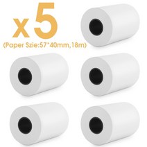 스티커출력기 블루투스라벨프린터 송장 휴대용 프린터 58mm 휴대용 무선 블루투스 감열식 프린터 티켓 지, 03 5PK Roll Paper_03 영국 플러그
