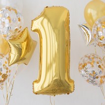 생활살림 이벤트 생일 파티 기념일 100일 숫자 풍선 1M, 실버 4 1M