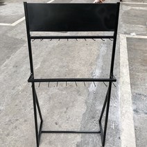 와이퍼 걸이대 타이어가게 진열대 거치대 주유소 매장, 1.8m 블랙 스탠드(후크 30개 )