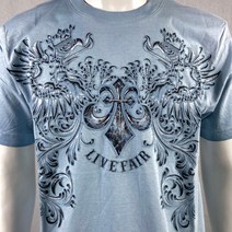 [청바지도서관] 크라운그리폰 스카이블루 빈티지 반팔 티셔츠//스트릿 프린팅 헤비메탈 스래쉬메탈 콘서트 페스티발 순면티셔츠 힙한패션 레터링 펑크 할리데이비슨 바이크