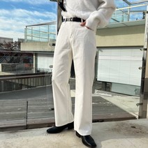 S~2XL 퍼트 스탠다드 세미와이드 코튼 데님 팬츠 백바지 화이트진 블랙진 빅사이즈_(2color)