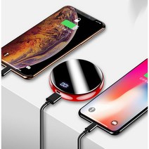 미니 패션 라운드 보조배터리 20000mAh LED잔량표시 학생용외출용 보조배터리, 푸른 색