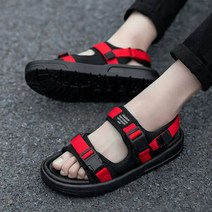 빅 사이즈 신제품 남성 샌들 미끄럼 방지 여름 슬리퍼 아웃도어 비치 캐주얼 신발, 빨간+40