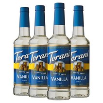 Torani Sugar Free Syrup Vanilla 토라니 무설탕 시럽 바닐라 향 음료 커피 25.4 온스 (4팩), 4팩