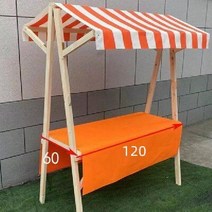 플리마켓매대 행사 접이식 이동식 판매대 펜트리 매대 진열대, 오렌지화이트(120x60cm)