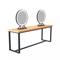 미용실 양면거울 이발소 헤어샵 미용거울, 60CM 검정색 + 양면 (조명없음)