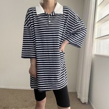에이치스 마린룩 카라 반오픈 단가라 미니원피스
