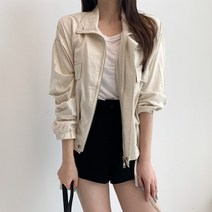 러블리아미에 / 아미에 / 루즈핏 간절기 여름 린넨 스트링 야상 자켓