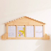 Yotta피터 지붕형 아크릴 4칸 게시판, 01.지붕형4칸_내추럴_02.알림판, 본상품선택