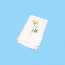 핸드메이드 야생화 자수 천연 소창 손수건 행주, 단품, 단품