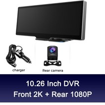 obdpeak q92 10.26 인치 자동차 dvr 2k 25601440p gps 대시 캠 백미러 대시보드 듀얼 렌즈 adas bsd 카메라 운전 레코더, 협력사, 128g 카드로