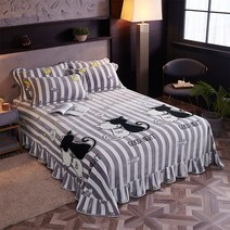 라오농 더블침대커버 겨울 털추가 산호벨벳 침대커버 싱글 스웨이드 플란넬 담요 더블 크리스탈벨벳 침대스커트 미끄럼방지 1.8미터, C02-(1.5/1.8미터 침대 사용)230X250c