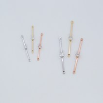 큐빅포인트 라인 양고리 펜던트 (사이즈2), 40.5mm, 골드