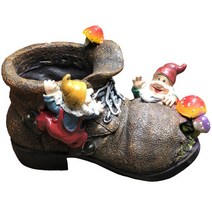 그놈 플라워 파종기 공장 마이크로 프리 모스 화분 부팅에 노는 두 마리의 작은 난쟁이 | 버섯은 부츠에, 01 라이트 그레이