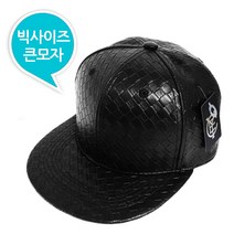 캡이요 CAPEYO 2288 체크 레더 빅 사이즈 스냅백 큰모자 블랙 검정 큰가죽모자 큰가죽스냅백 큰패션모자 빅레더모자 빅레더스냅백 커플 남녀공용