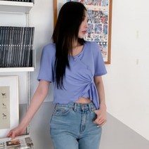 디작소 여성 여름 헤이디 언발 웨이브 퍼프 블라우스
