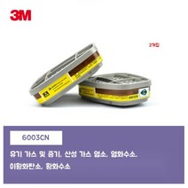 3M 7502 방독면 6200 6800 방진 방독 방연 마스크 화생방 빠른배송 전면형, 6003K 정화통(1set)