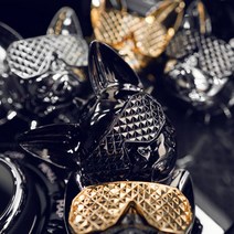 명품 고급 크롬 차량용 강아지 불독 방향제 송풍구 골드 블랙 실버 도그독, 크롬 (골드), 오가닉히노끼 향