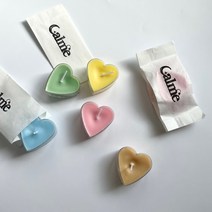 하트티라이트캔들 귀여운 컨테이너캔들 집들이선물 친구선물 향초 답례품 인테리어, 옐로우, 유자&씨솔트