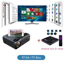 Everycom R15 네이티브 1080P 비디오 프로젝터 5G Wifi 옵션 풀 HD 6800 루멘 FHD 블루투스 키스톤 영화 비, R15A add TV BOX