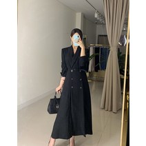남친시 예복원피스 결혼식하객룩 더블버튼 자켓 벨트 롱 웨딩정장 화이트