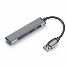 C타입 멀티 허브 USB 타입 포트 3 3.0 카드 리더기 C c 분배기 미니 2 인 1 카드리더 SD TF 마이크로 Windows Vist, USB grey