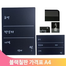 음식점 원산지 안내판 칠판 블랙 A4 식당 매장 가격 품명 게시 양면인쇄, 적색