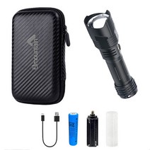 엘마운틴 7200루멘 고휘도 충전식 LED 후레쉬 XHP100 + 18650배터리 + 랜턴 전용케이스, LED 후레쉬 XHP100+18650배터리+전용케이스