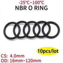 검정색 O 링 개스킷 CS 4mm OD 16mm ~ 120mm NBR 자동차 니트릴 고무 원형 형 부식 내유성 씰 와셔 10 개, OD 90mm ID 82mm, Black, CS 4.0mm