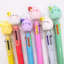 몰랑이 6색 피규어 볼펜 필기 문구 0.5mm 시시네잡화점, 민트