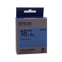엡손 라벨테이프 SC18B.18mm/청/흑글씨.1개 공구함 바코드만들기 스티커 qr코드 주문제작 작업대 실, 노엘 본상품선택, 노엘 본상품선택