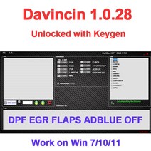 2022 다빈치 1.0.28 무제한 활성화 칩튜닝 리매핑 SW ECU 프로그래머 DPF EGR 플랩 ADBLUE OFF