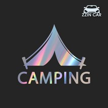 찐카 캠핑 로고 데칼스티커 ZCCP-20 /캠핑스티커 /캠퍼스티커, 옐로우, 중형