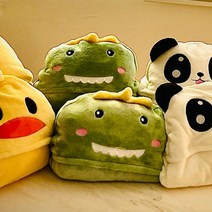 캐릭터 동물 모자 망토&쿠션 담요 집순이템 캠핑필수품